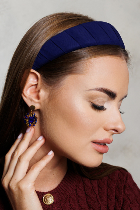 Opaska Navy Blue Silk Opaska Navy Blue Silk